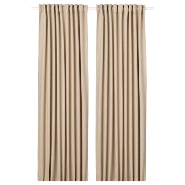 Ikea ANNAKAJSA Semi-darkening curtains, 1 pair - beige 145x300 cm , 145x300 cm
