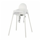 ANTILOP highchair with safety belt, white/white, 56x90x60 cm