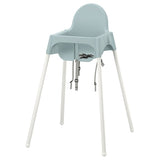 ANTILOP highchair with safety belt, grey-blue/white, 56x90x60 cm