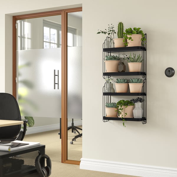 APOTEKARE wall shelf, black, 50x52 cm