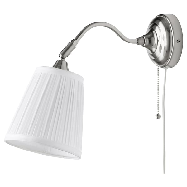 ÅRSTID wall lamp, nickel-plated/white, 16 cm