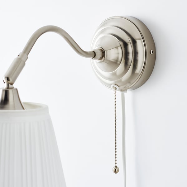 ÅRSTID wall lamp, nickel-plated/white, 16 cm