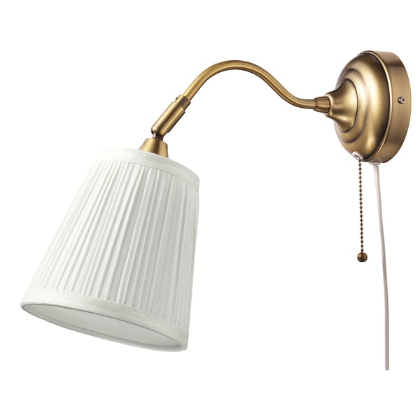 ÅRSTID wall lamp, brass/white, 16 cm