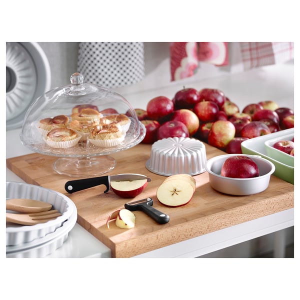 ARV BRÖLLOP serving stand with lid, clear glass, 29 cm