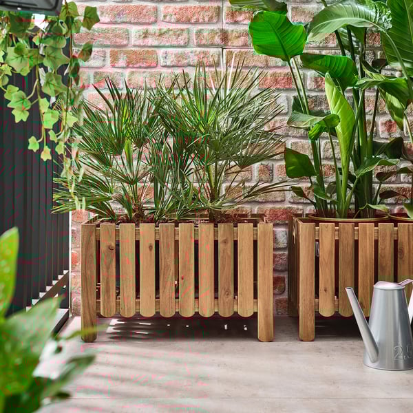 ASKHOLMEN flower box, dark brown, 62x39 cm