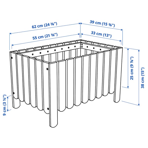 ASKHOLMEN flower box w trellis, outdoor, dark brown