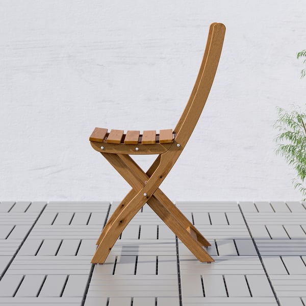 ASKHOLMEN chair, outdoor, foldable dark brown, 36x87x49 cm