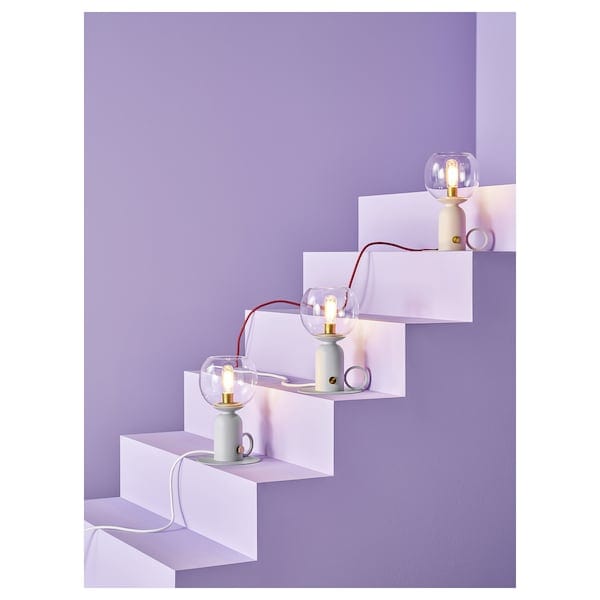 Ikea ÅSKMULLER - Table lamp, adjustable light intensity light gray,24 cm