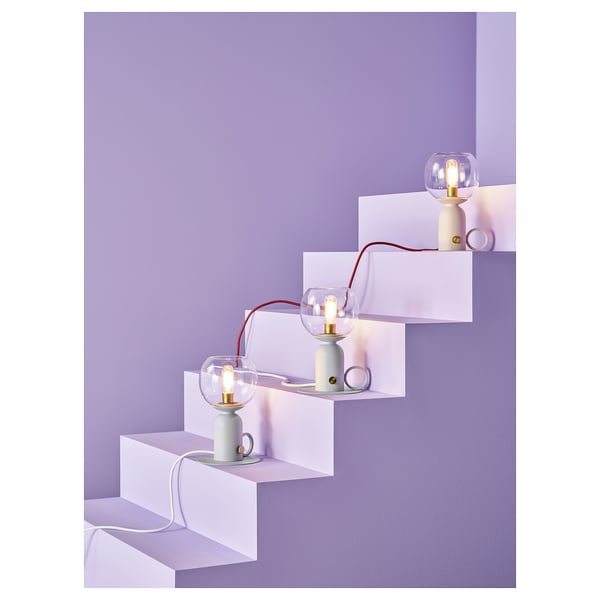 ÅSKMULLER table lamp, dimmable light grey, 24 cm