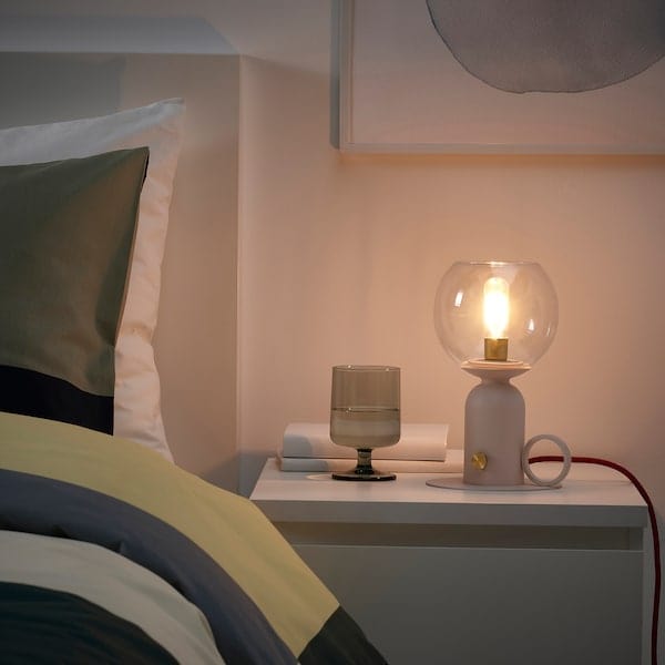 Ikea ÅSKMULLER - Table lamp, adjustable light intensity light pink/red,24 cm