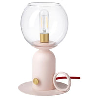 ÅSKMULLER table lamp, dimmable light pink/red, 24 cm