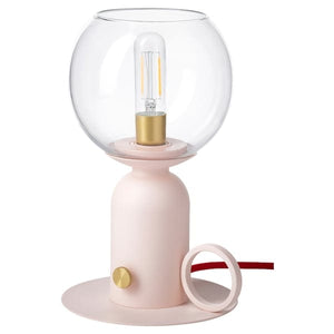 Ikea ÅSKMULLER - Table lamp, adjustable light intensity light pink/red,24 cm