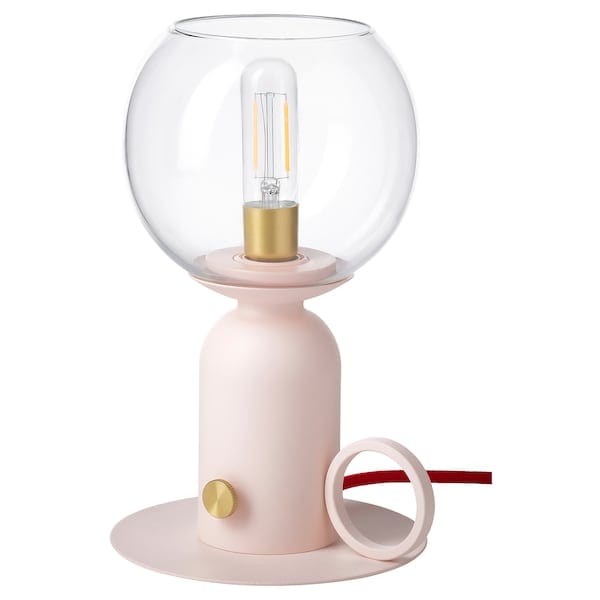 Ikea ÅSKMULLER - Table lamp, adjustable light intensity light pink/red,24 cm