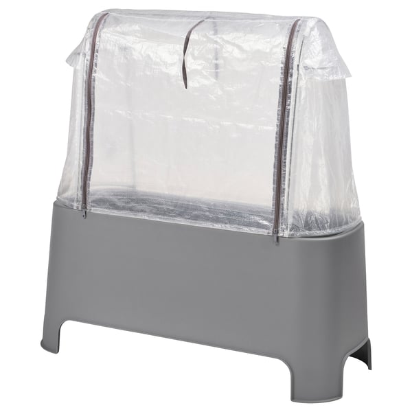 ASPAREN plant set, outdoor grey/transparent white, 89x38x91 cm
