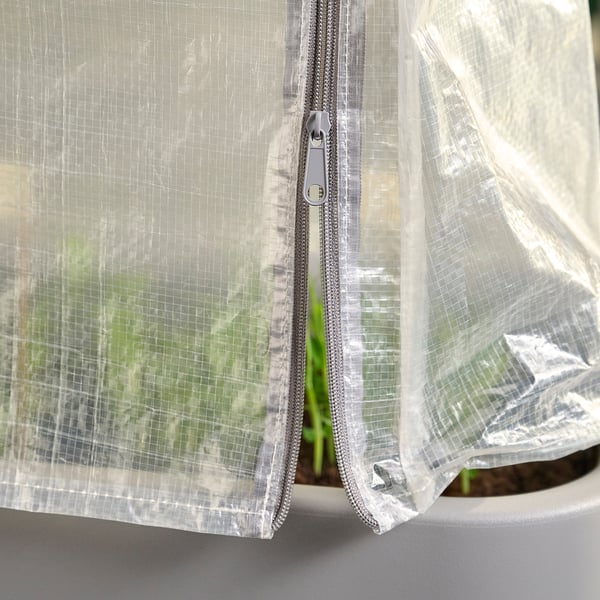 ASPAREN plant set, outdoor grey/transparent white, 89x38x91 cm