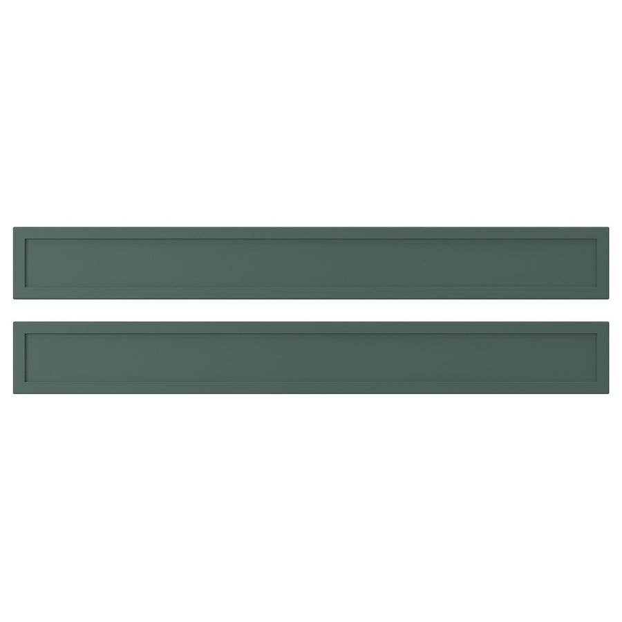 ASPUDDEN drawer front, dark grey-green, 80x10 cm, 2 pack