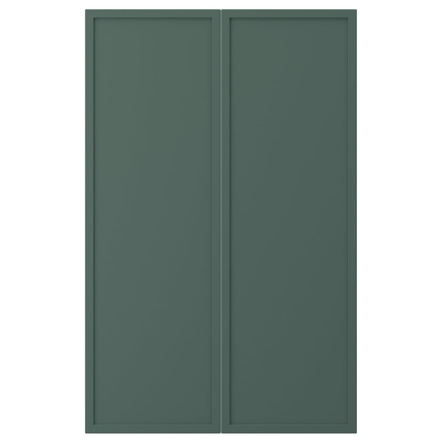ASPUDDEN 2-p door f corner base cabinet set, dark grey-green, 25x80 cm