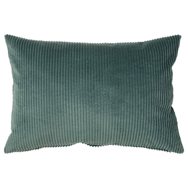 ÅSVEIG cushion cover, dark grey-turquoise, 40x58 cm