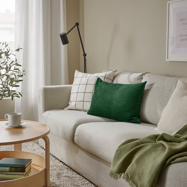 ÅSVEIG cushion cover, dark green, 40x58 cm