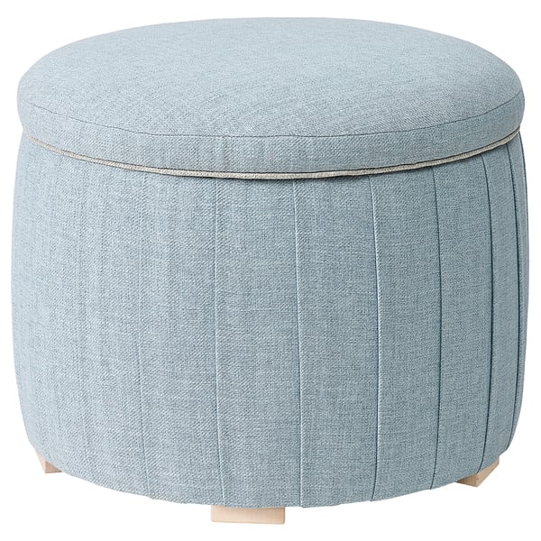 ÅTERLÖGA pouffe, with storage/Kilanda light blue, 48 cm