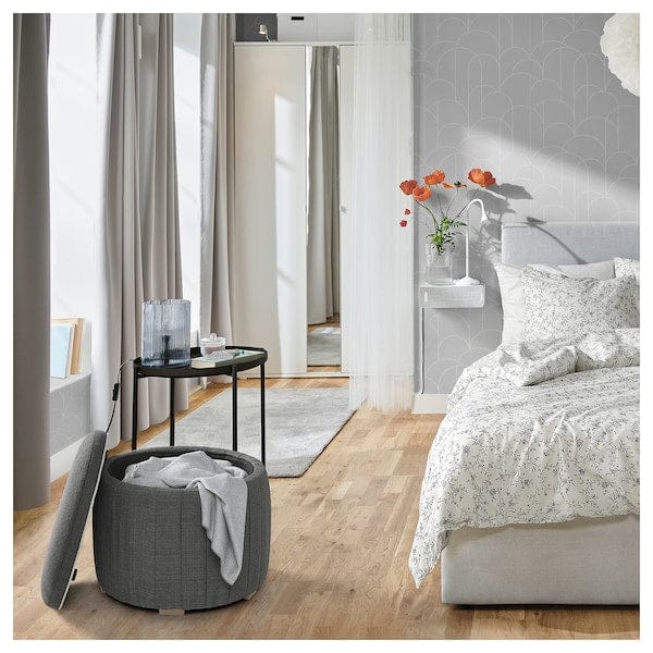 Ikea ÅTERLÖGA - Ottoman, with storage/Kilanda dark gray