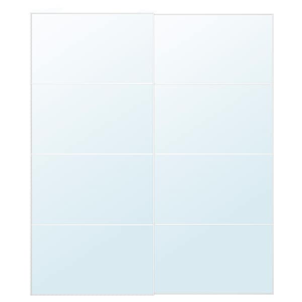 Ikea AULI - Pair of sliding doors, mirror glass, 200x236 cm