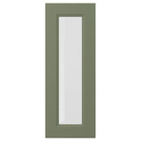 AXSTAD glass door, grey-green, 30x80 cm