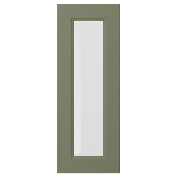 AXSTAD glass door, grey-green, 30x80 cm