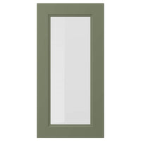 AXSTAD glass door, grey-green, 40x80 cm