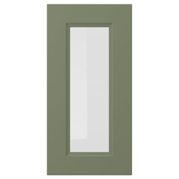 AXSTAD glass door, grey-green, 30x60 cm