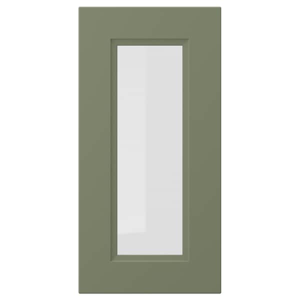 AXSTAD glass door, grey-green, 30x60 cm