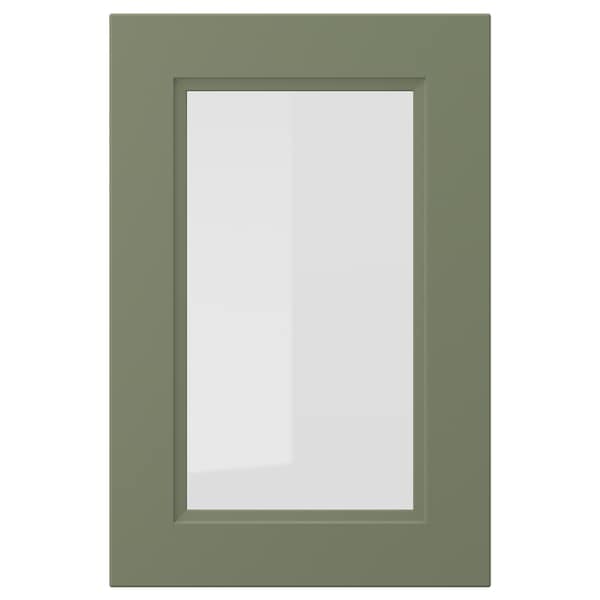 AXSTAD glass door, grey-green, 40x60 cm
