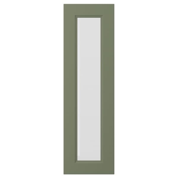 AXSTAD glass door, grey-green, 30x100 cm