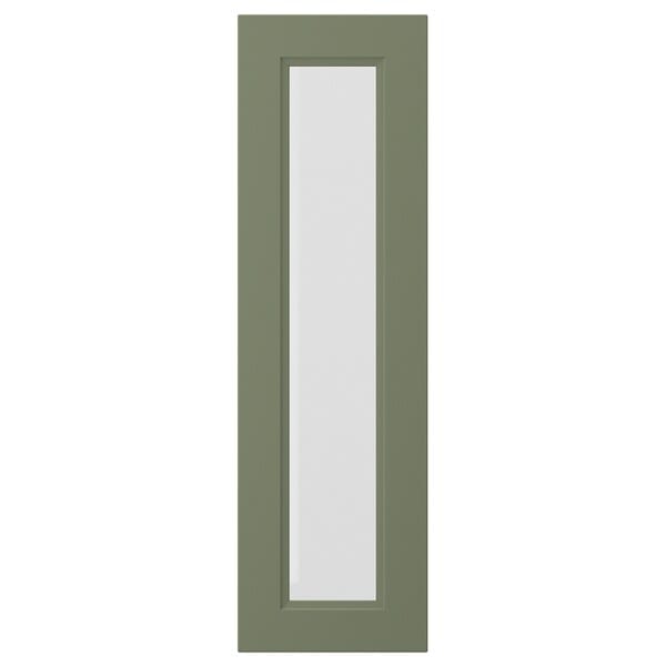 AXSTAD glass door, grey-green, 30x100 cm