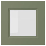 AXSTAD glass door, grey-green, 40x40 cm