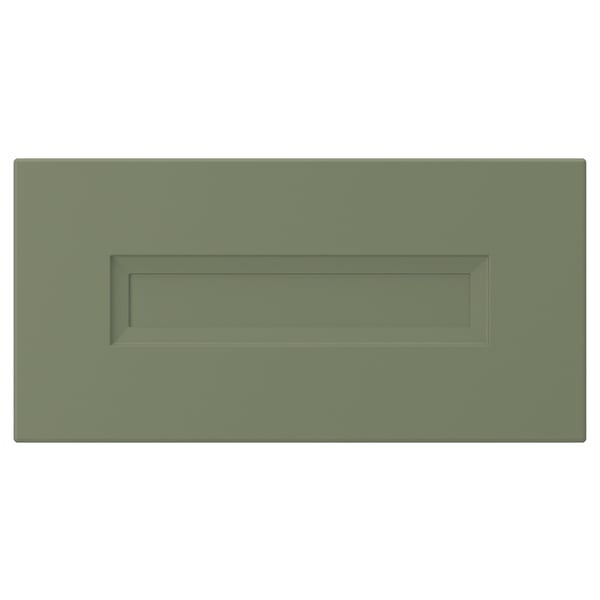 AXSTAD drawer front, grey-green, 40x20 cm