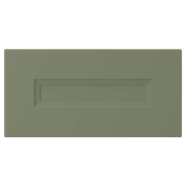 AXSTAD drawer front, grey-green, 40x20 cm