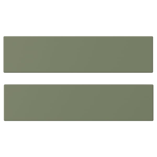AXSTAD drawer front, grey-green, 40x10 cm, 2 pack