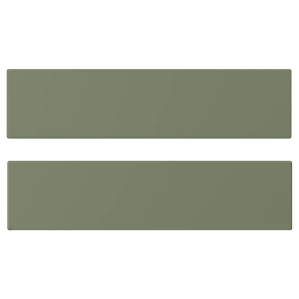 AXSTAD drawer front, grey-green, 40x10 cm