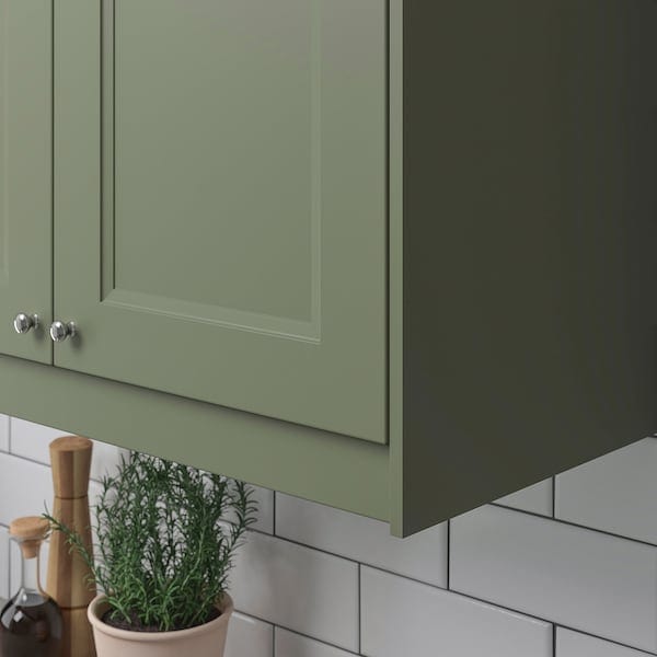 Ikea AXSTAD - List under/overhead roundond, gray-green,221 cm