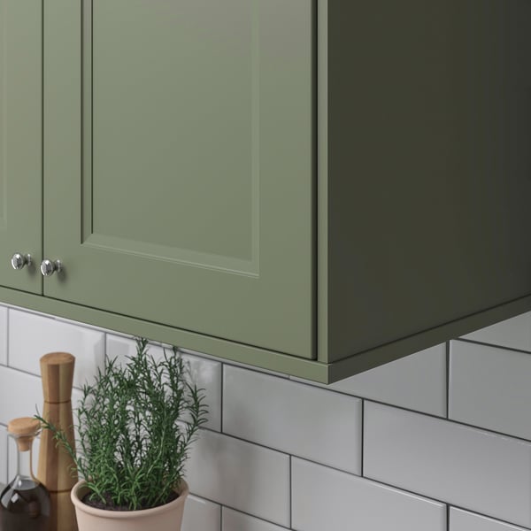 AXSTAD rounded deco strip/moulding, grey-green, 221 cm