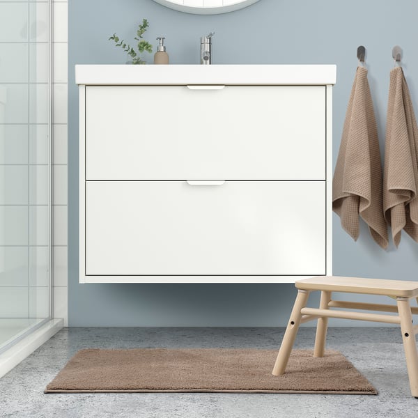 BACKMÅRA bath mat, beige, 50x80 cm