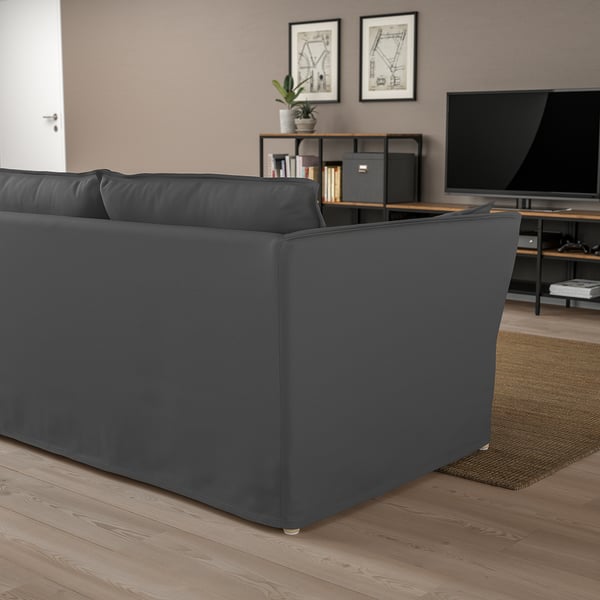BACKSÄLEN 3-seat sofa, Hallarp grey, 205x85x94 cm