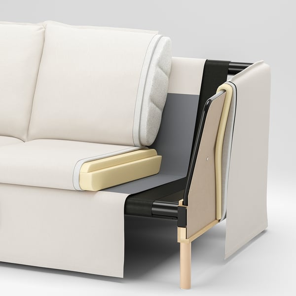 BACKSÄLEN 1,5-seat armchair, Hallarp grey, 115x85x94 cm
