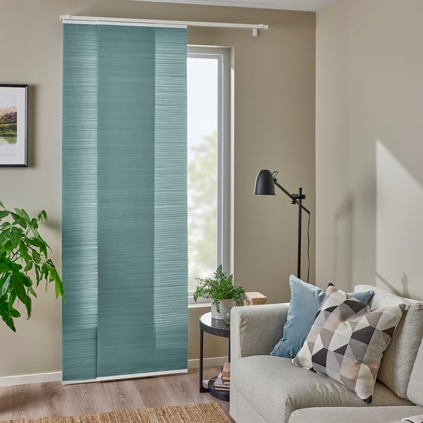 BACKSILJA panel curtain, blue-grey, 300x60 cm