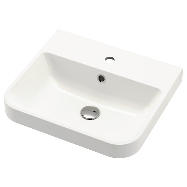 Ikea BACKSJÖN - Semi-recessed washbasin, white, 50x43 cm