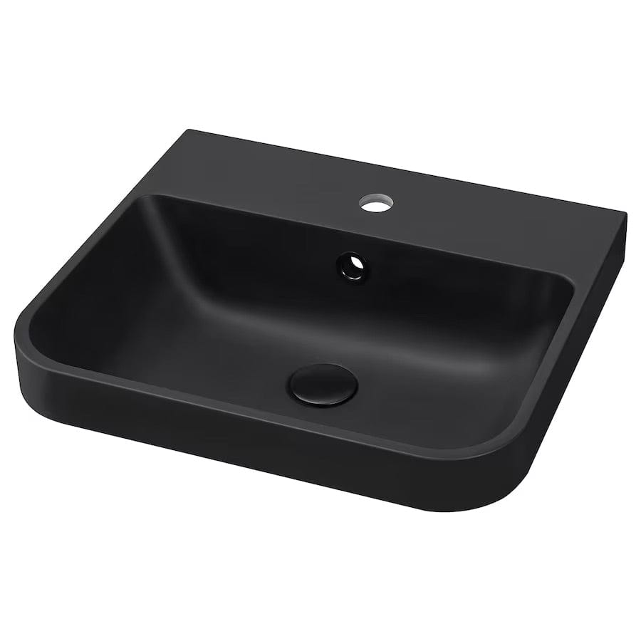 Ikea BACKSJÖN Semi-recessed washbasin, black, 50x44 cm