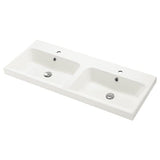 BACKSJÖN double wash-basin, white, 120x48 cm