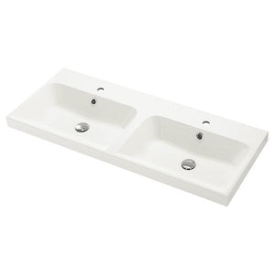 Ikea BACKSJÖN - Double washbasin, white, 120x48 cm