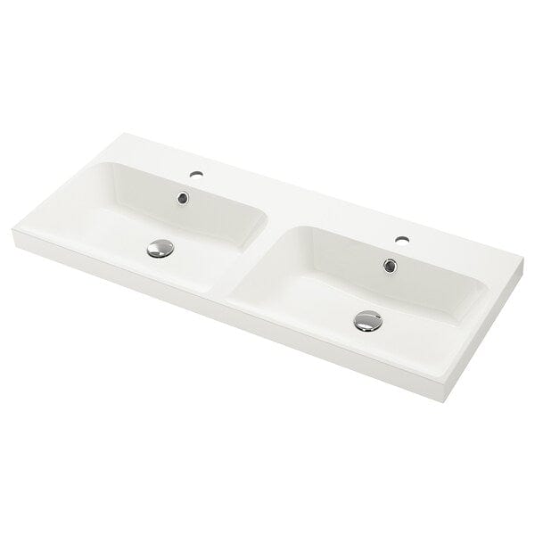 Ikea BACKSJÖN - Double washbasin, white, 120x48 cm